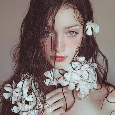 Girl And Flowers